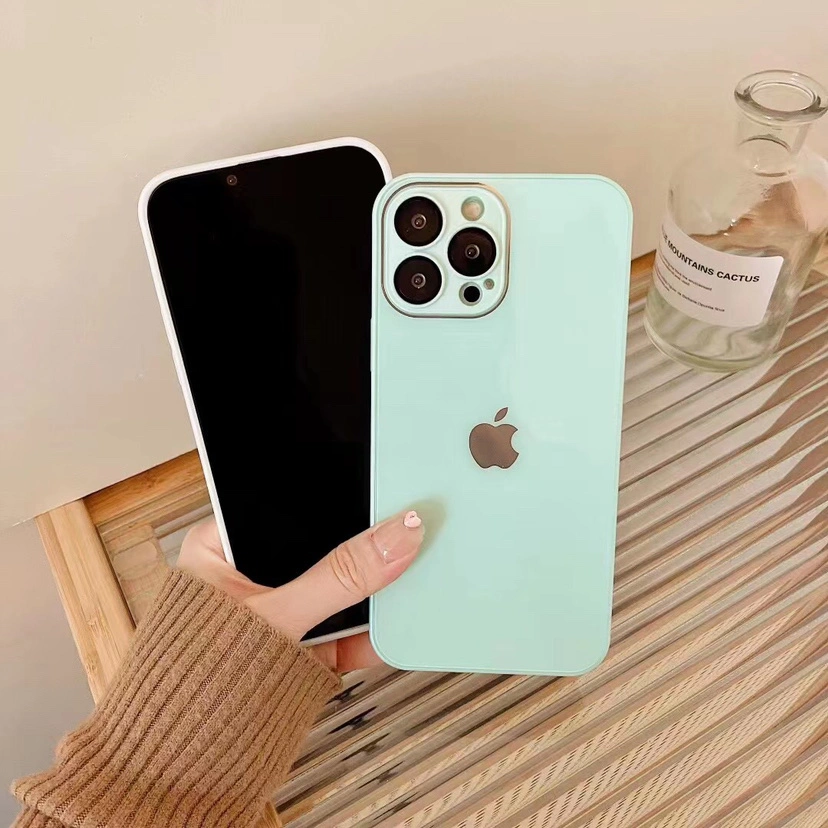 9d Liquid Glass Case Comes with Lens Film Design Anti-Fingerprint Anti-Sweat for iPhone 13