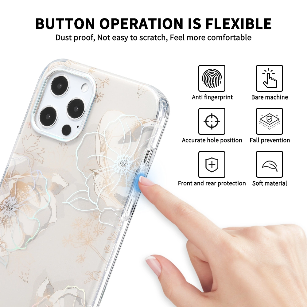 Creative Designed Cell Phone Accessories Phone Case Flower for iPhone 11 PRO Xs Max Xr Women Fashion IMD Floral Prints Phone Cover Product Supply