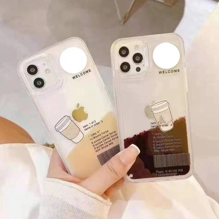 Liquid Quicksand Phone Case for Apple 13/Promax Vanilla Mocha Color iPhone11 Creative Coffee 7-13PRO Max