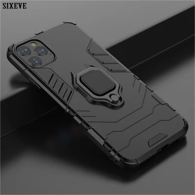 Custodia magnetica di lusso per iPhone 11 PRO Xs Max X Xr Cover 5 6 S 6s 7 8 Plus 7plus 8plus Custodia per auto Supporto per anello per telefono cellulare