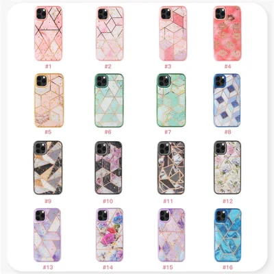 Custodia per telefono per ragazze in marmo IMD estetica colorata con colla a goccia Ins Fashion per iPhone 13