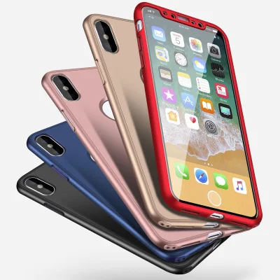 Nuova custodia per telefono a copertura totale 360 ​​per iPhone Xr Xs X 6 6s 7 8 Plus Cover con vetro temperato