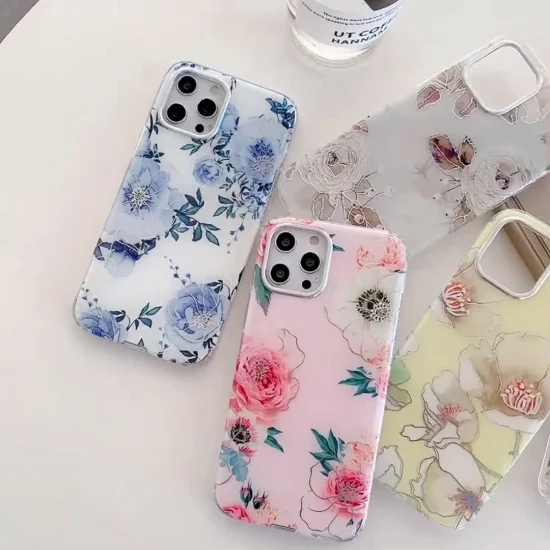 Custodia per cellulare popolare Fiore per iPhone 11 PRO Xs Max Xr Moda donna Stampe floreali IMD Custodia per cellulare Fornitura di prodotti Accessori per cellulari