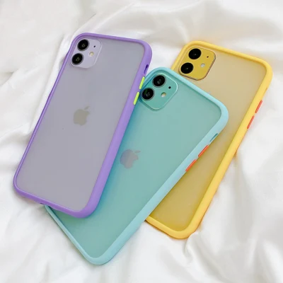 Custodia per telefono paraurti opaca semplice menta per iPhone 11 PRO Xr X Xs Max Se 6s Plus Custodia protettiva in silicone morbido antiurto TPU